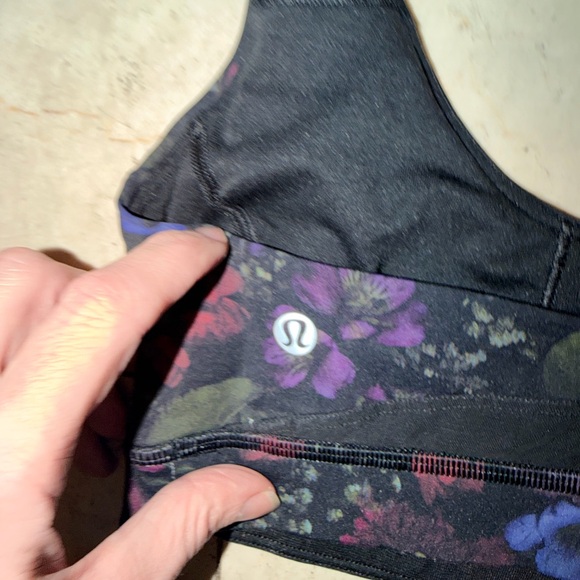 Lululemon Athletica Black Floral Sports Bra - Picture 5 of 8